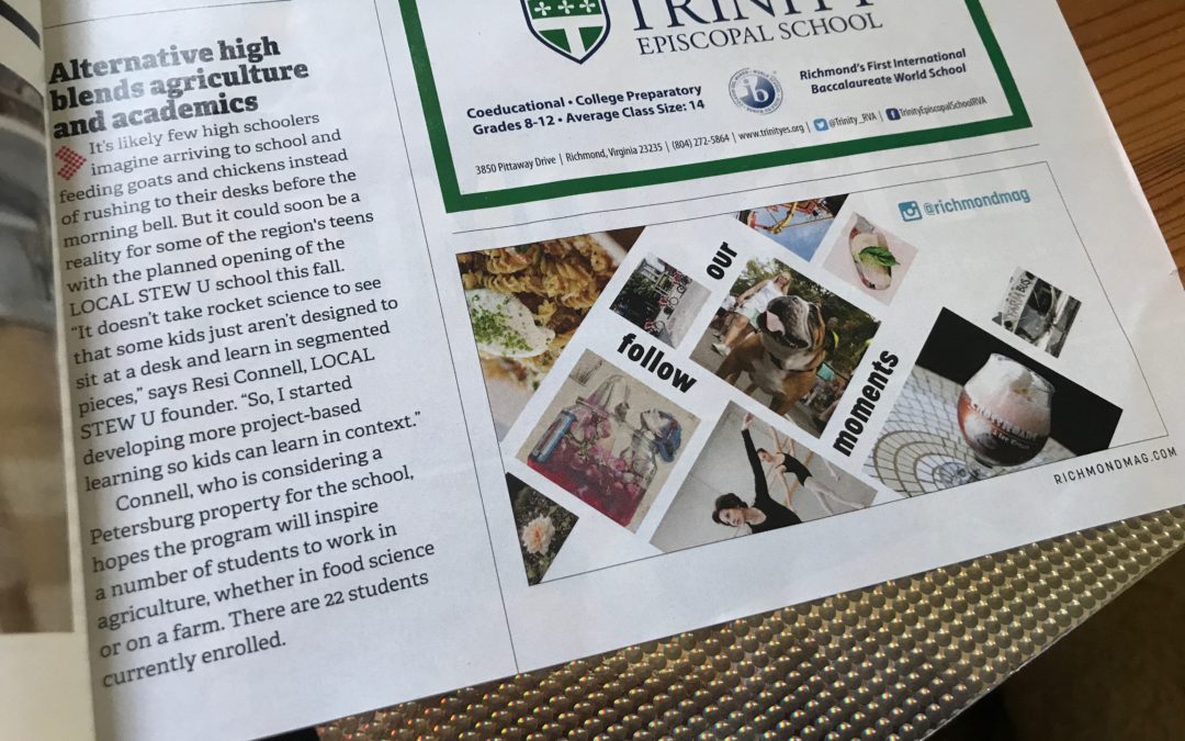 Richmond Magazine – Private School Report: School News: “Alternative High Blends Agriculture and Academics”
