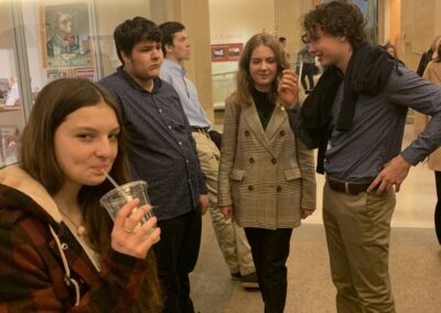 Photo of teens waiting to visit US Senate representative in VA State Capital